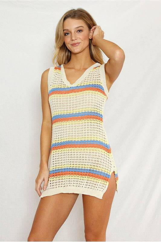 Retro Striped Knit Coverup - Shop Style & More | Fresh Looks, Everyday Deals & Free Shipping