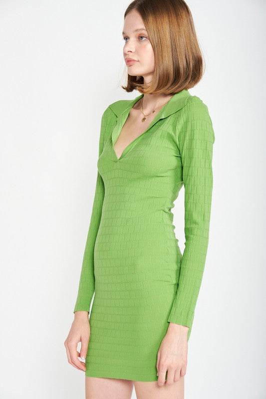 BODYCON COLLARED MIN DRESS - Shop Style & More | Fresh Looks, Everyday Deals & Free Shipping