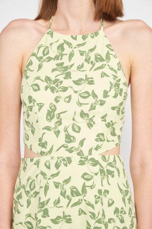 HALTER NECK FLORAL MINI DRESS WITH OPEN BACK - Shop Style & More | Fresh Looks, Everyday Deals & Free Shipping