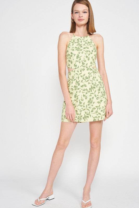 HALTER NECK FLORAL MINI DRESS WITH OPEN BACK - Shop Style & More | Fresh Looks, Everyday Deals & Free Shipping