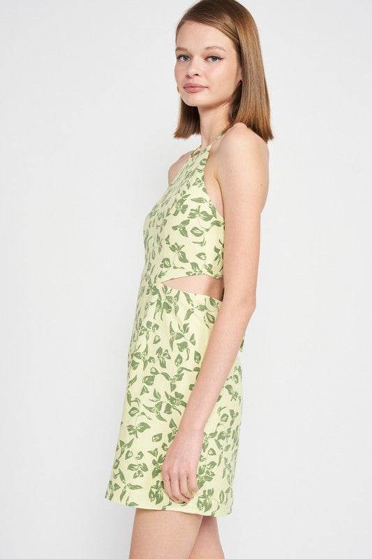 HALTER NECK FLORAL MINI DRESS WITH OPEN BACK - Shop Style & More | Fresh Looks, Everyday Deals & Free Shipping