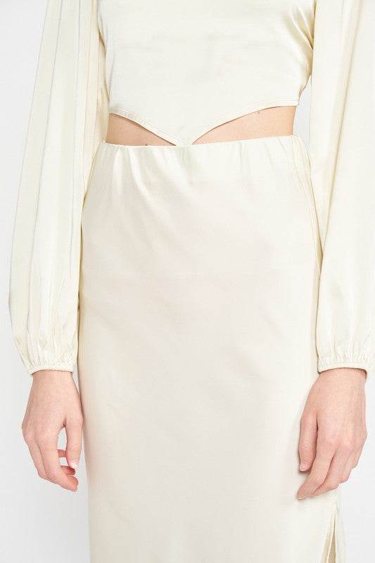 BIAS CUT MAXI SKIRT WITH SLIT - Shop Style & More | Fresh Looks, Everyday Deals & Free Shipping