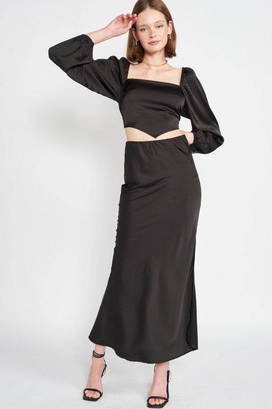 BIAS CUT MAXI SKIRT WITH SLIT - Shop Style & More | Fresh Looks, Everyday Deals & Free Shipping