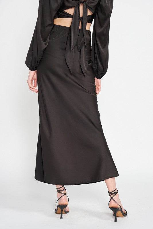 BIAS CUT MAXI SKIRT WITH SLIT - Shop Style & More | Fresh Looks, Everyday Deals & Free Shipping
