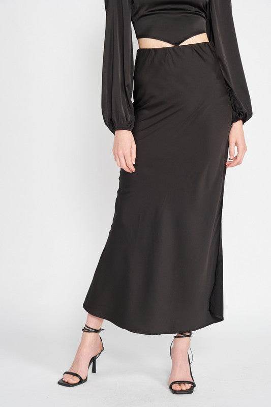 BIAS CUT MAXI SKIRT WITH SLIT - Shop Style & More | Fresh Looks, Everyday Deals & Free Shipping