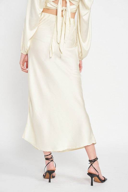 BIAS CUT MAXI SKIRT WITH SLIT - Shop Style & More | Fresh Looks, Everyday Deals & Free Shipping