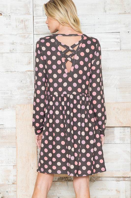 Cross Back Polka Dot Dress with Pockets - Shop Style & More | Fresh Looks, Everyday Deals & Free Shipping