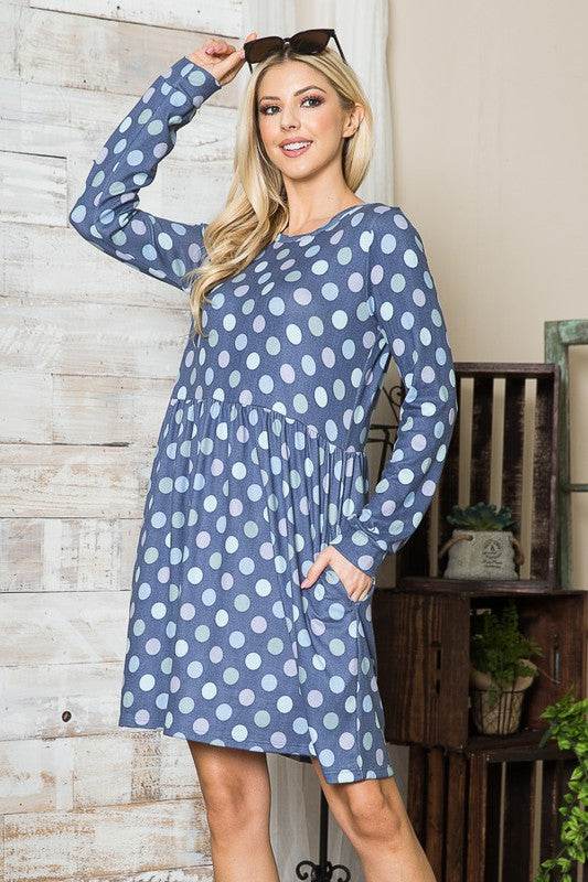 Cross Back Polka Dot Dress with Pockets - Shop Style & More | Fresh Looks, Everyday Deals & Free Shipping