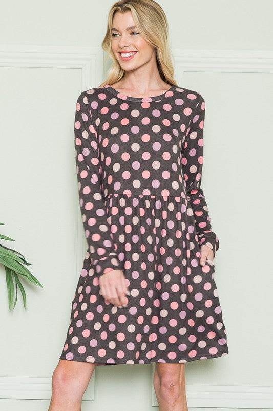 Cross Back Polka Dot Dress with Pockets - Shop Style & More | Fresh Looks, Everyday Deals & Free Shipping
