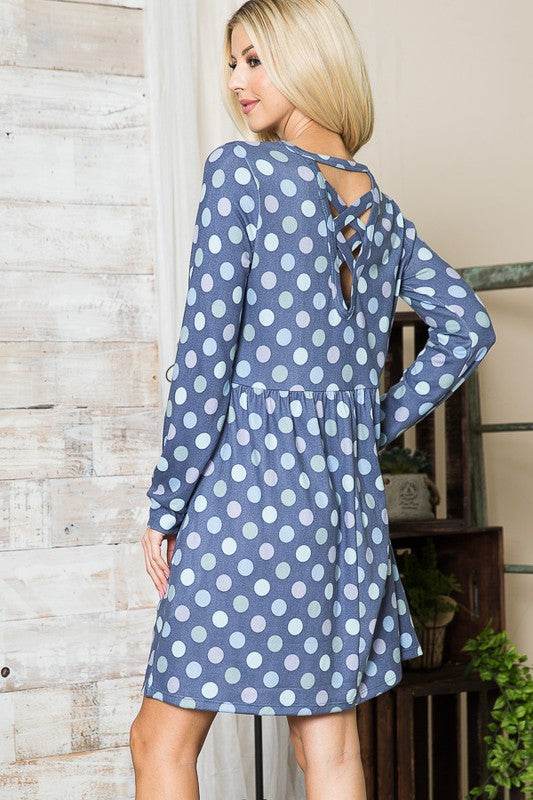 Cross Back Polka Dot Dress with Pockets - Shop Style & More | Fresh Looks, Everyday Deals & Free Shipping