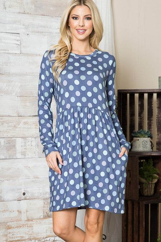Cross Back Polka Dot Dress with Pockets - Shop Style & More | Fresh Looks, Everyday Deals & Free Shipping