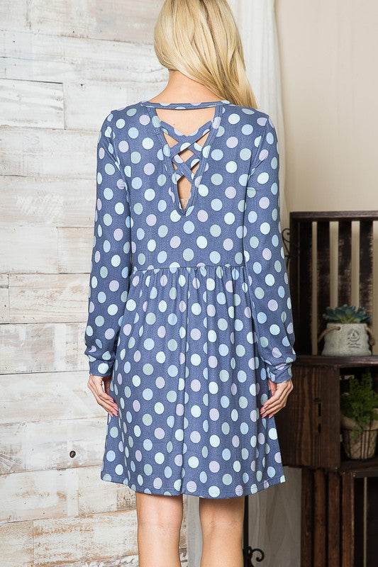 Cross Back Polka Dot Dress with Pockets - Shop Style & More | Fresh Looks, Everyday Deals & Free Shipping