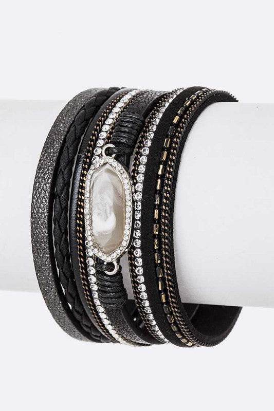 Genuine Stone Mix Media Magnetic Cuff - Shop Style & More | Fresh Looks, Everyday Deals & Free Shipping