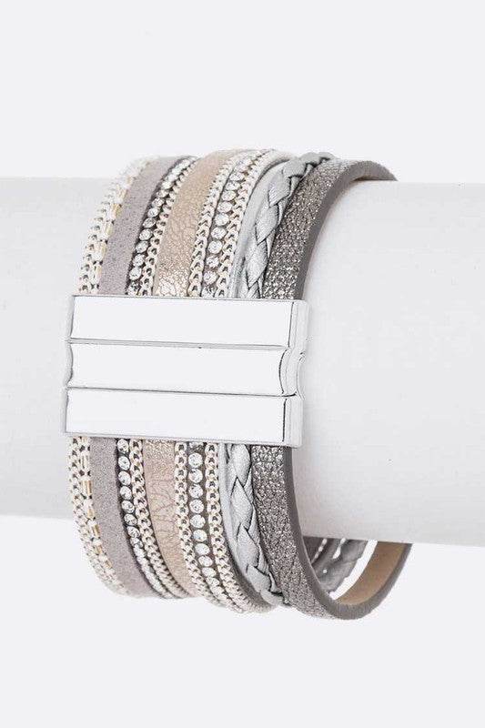 Genuine Stone Mix Media Magnetic Cuff - Shop Style & More | Fresh Looks, Everyday Deals & Free Shipping