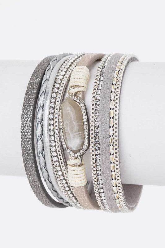 Genuine Stone Mix Media Magnetic Cuff - Shop Style & More | Fresh Looks, Everyday Deals & Free Shipping