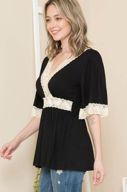 Front Wrap Lace Detailed Top - Shop Style & More | Fresh Looks, Everyday Deals & Free Shipping