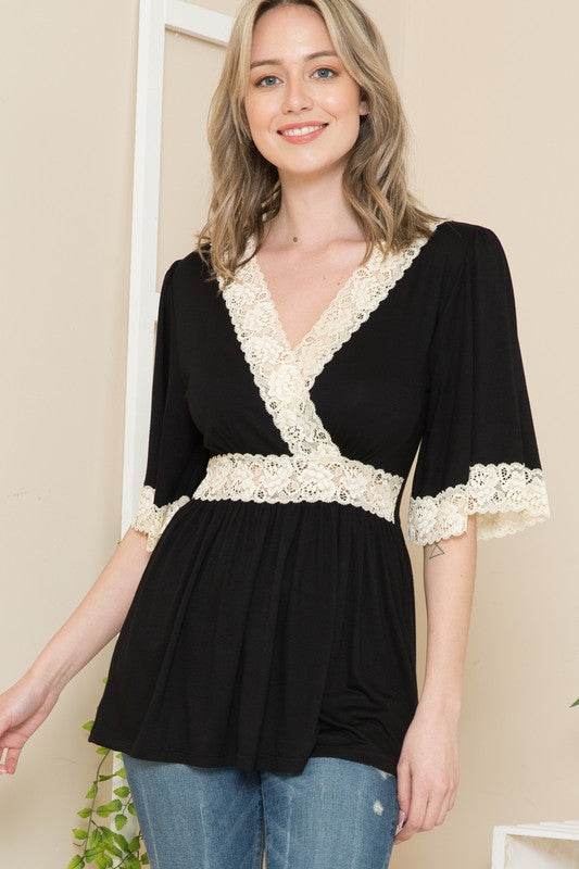Front Wrap Lace Detailed Top - Shop Style & More | Fresh Looks, Everyday Deals & Free Shipping