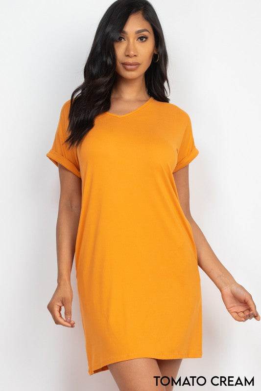 Short Cap Sleeve Pocket Mini T Shirt Dress - Shop Style & More | Fresh Looks, Everyday Deals & Free Shipping