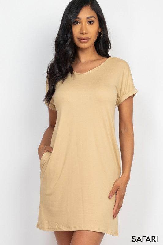Short Cap Sleeve Pocket Mini T Shirt Dress - Shop Style & More | Fresh Looks, Everyday Deals & Free Shipping
