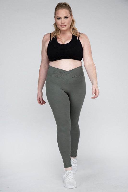 Plus Size V Waist Full Length Leggings - Shop Style & More | Fresh Looks, Everyday Deals & Free Shipping