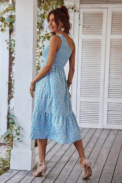 Floral one shoulder smocked dress - Shop Style & More | Fresh Looks, Everyday Deals & Free Shipping