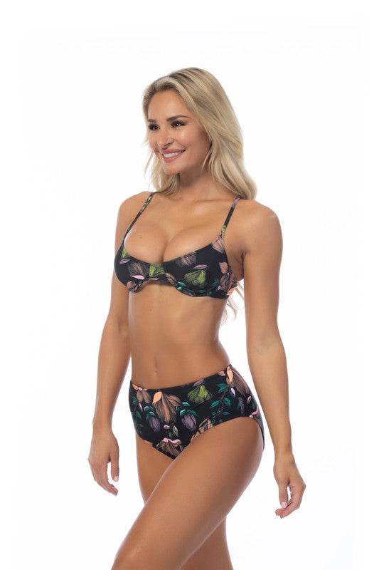 BLACK FLORAL UNDERWIRE BIKINI SET - Shop Style & More | Fresh Looks, Everyday Deals & Free Shipping