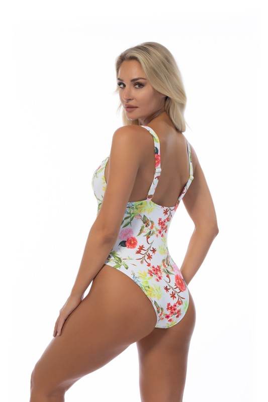 BRIGHT FLORAL TIE FRONT ONE PIECE SWIMSUIT - Shop Style & More | Fresh Looks, Everyday Deals & Free Shipping