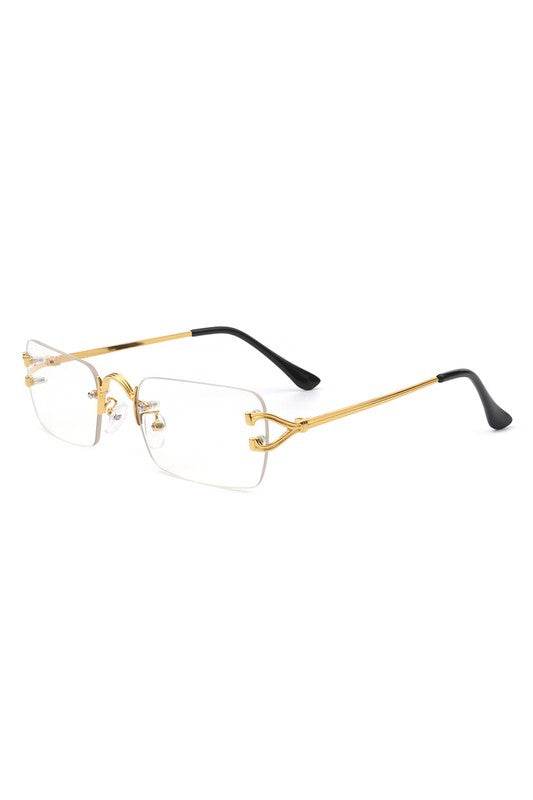 Rimless Retro Rectangle Flat Top Tinted Sunglasses - Shop Style & More | Fresh Looks, Everyday Deals & Free Shipping