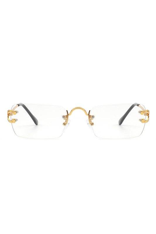 Rimless Retro Rectangle Flat Top Tinted Sunglasses - Shop Style & More | Fresh Looks, Everyday Deals & Free Shipping