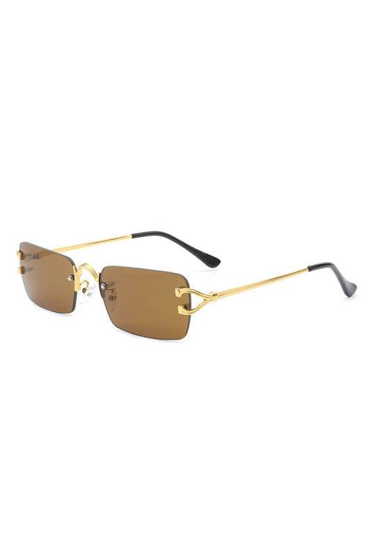 Rimless Retro Rectangle Flat Top Tinted Sunglasses - Shop Style & More | Fresh Looks, Everyday Deals & Free Shipping