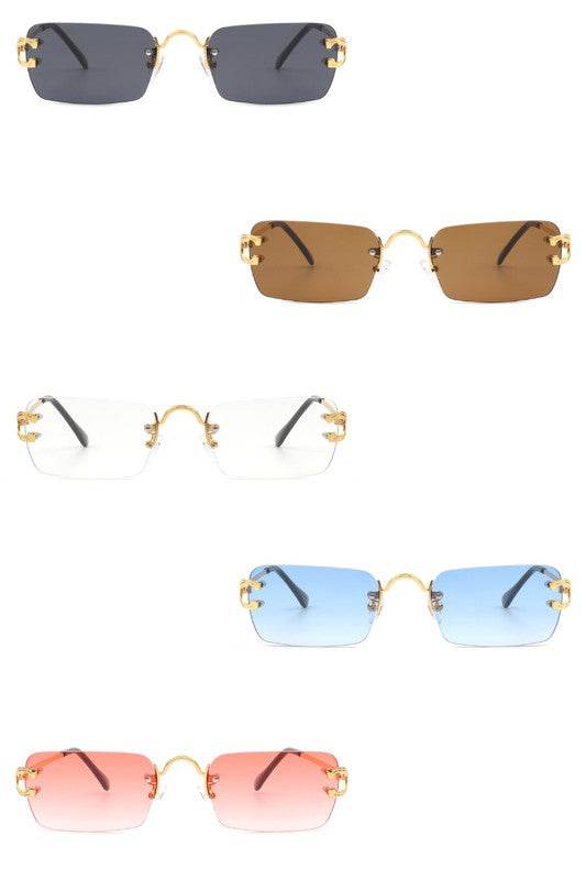 Rimless Retro Rectangle Flat Top Tinted Sunglasses - Shop Style & More | Fresh Looks, Everyday Deals & Free Shipping