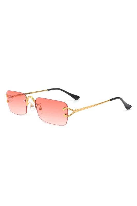 Rimless Retro Rectangle Flat Top Tinted Sunglasses - Shop Style & More | Fresh Looks, Everyday Deals & Free Shipping