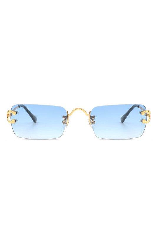 Rimless Retro Rectangle Flat Top Tinted Sunglasses - Shop Style & More | Fresh Looks, Everyday Deals & Free Shipping