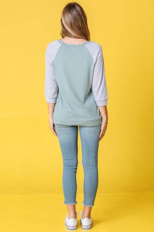 Waffle Knit Two Tone Tunic - Shop Style & More | Fresh Looks, Everyday Deals & Free Shipping