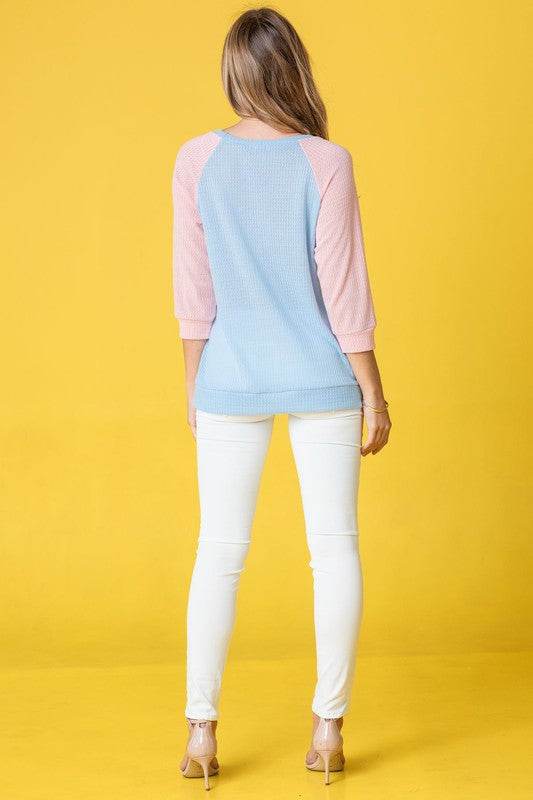 Waffle Knit Two Tone Tunic - Shop Style & More | Fresh Looks, Everyday Deals & Free Shipping