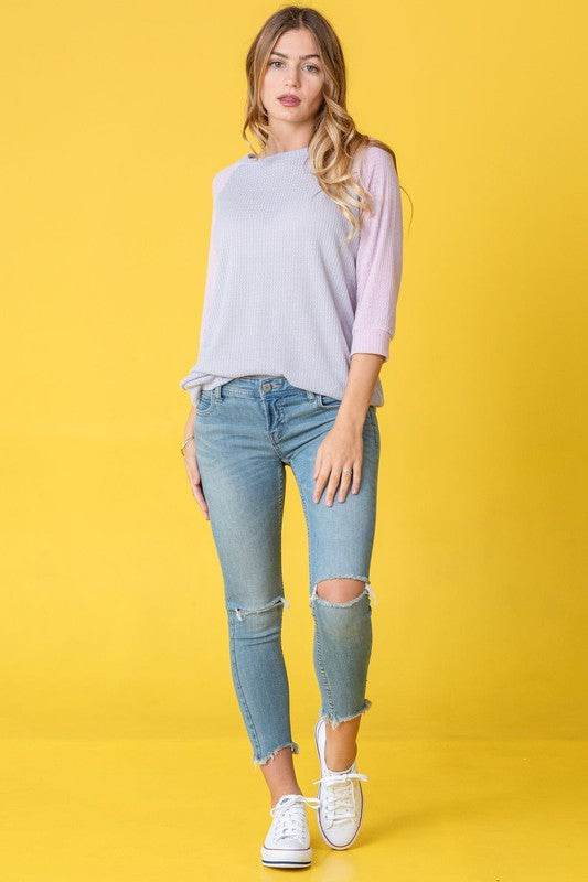 Waffle Knit Two Tone Tunic - Shop Style & More | Fresh Looks, Everyday Deals & Free Shipping