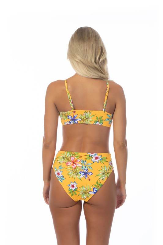 YELLOW ISLAND PRINT HIGH WAIST BIKINI SET - Shop Style & More | Fresh Looks, Everyday Deals & Free Shipping