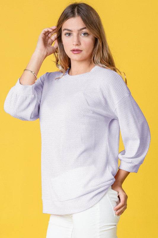Plus Solid Waffle Knit Top - Shop Style & More | Fresh Looks, Everyday Deals & Free Shipping