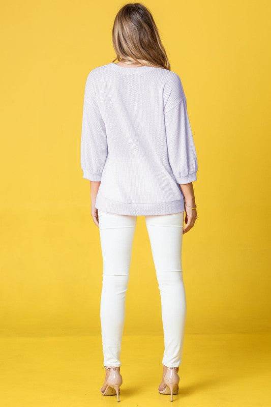 Plus Solid Waffle Knit Top - Shop Style & More | Fresh Looks, Everyday Deals & Free Shipping