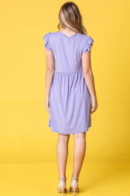 Solid Ruffle Cap Sleeve Midi Dress - Shop Style & More | Fresh Looks, Everyday Deals & Free Shipping