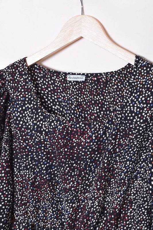 Plus Polka Dot Square Neck Peplum Top - Shop Style & More | Fresh Looks, Everyday Deals & Free Shipping