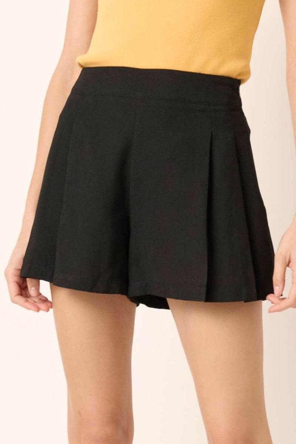 Mittoshop Side Invisible Zipper Pleated Shorts - Shop Style & More | Fresh Looks, Everyday Deals & Free Shipping