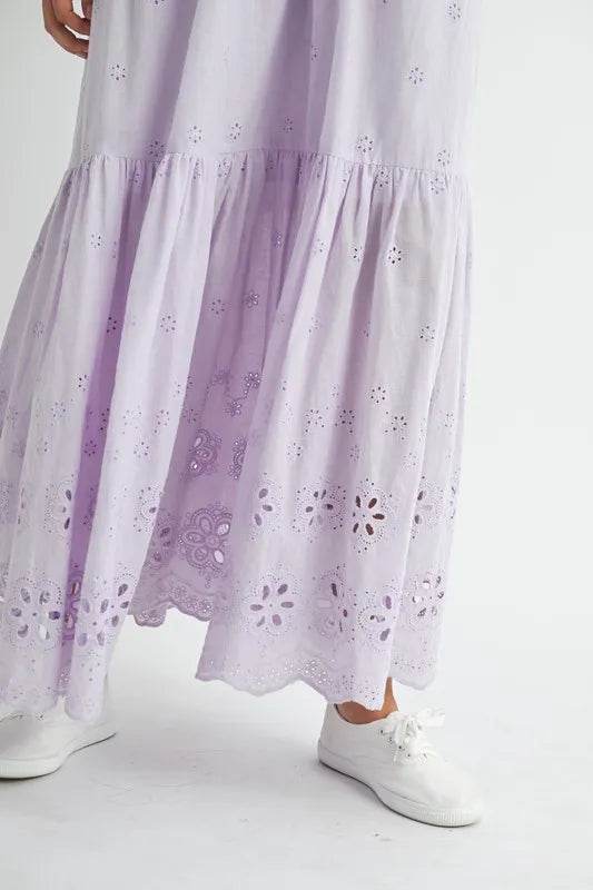 MABLE Eyelet Lace Maxi Dress With Side Strap Details - Shop Style & More | Fresh Looks, Everyday Deals & Free Shipping