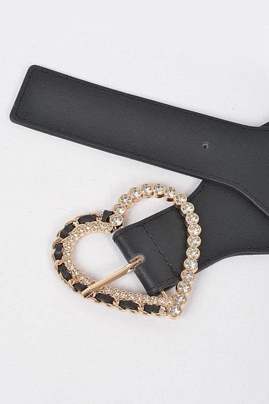 Crystal Heart Buckle Elastic Belt - Shop Style & More | Fresh Looks, Everyday Deals & Free Shipping