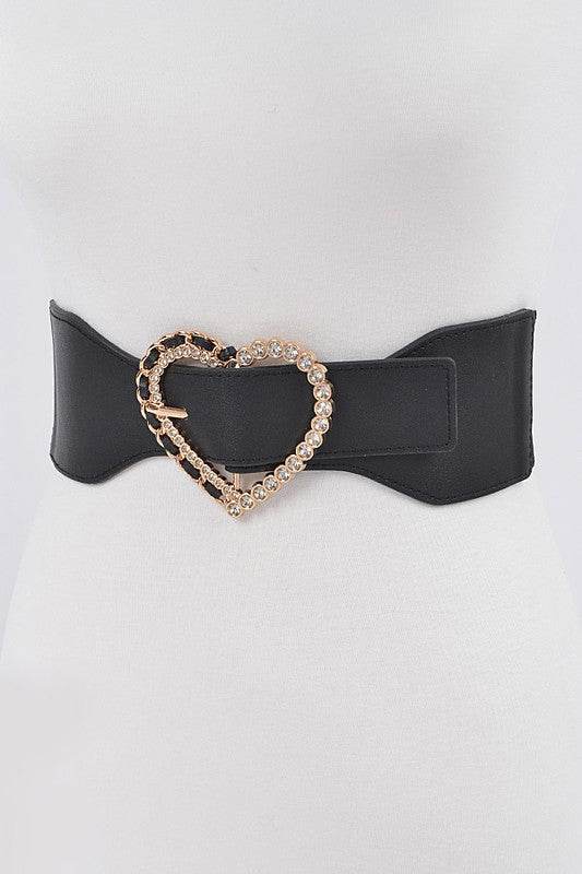 Crystal Heart Buckle Elastic Belt - Shop Style & More | Fresh Looks, Everyday Deals & Free Shipping
