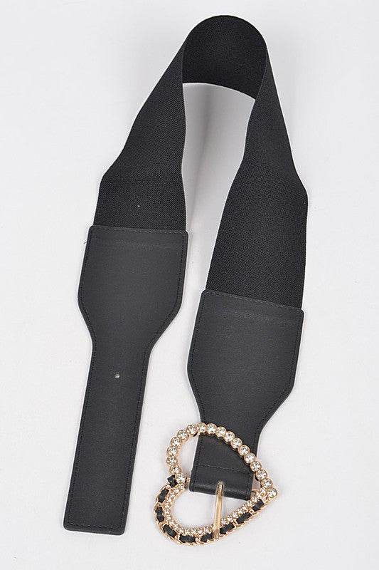Crystal Heart Buckle Elastic Belt - Shop Style & More | Fresh Looks, Everyday Deals & Free Shipping