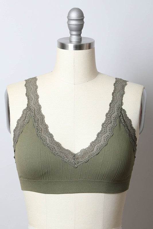 Lace Trim Padded Bralette - Shop Style & More | Fresh Looks, Everyday Deals & Free Shipping