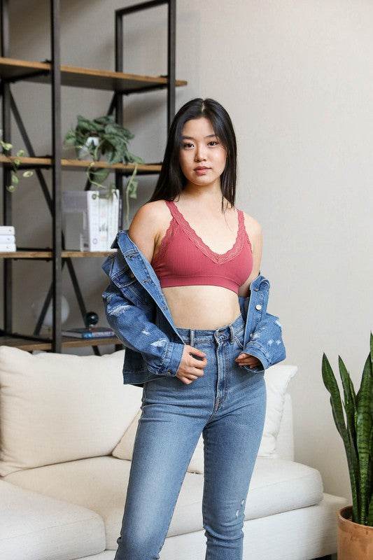 Lace Trim Padded Bralette - Shop Style & More | Fresh Looks, Everyday Deals & Free Shipping