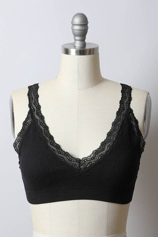 Lace Trim Padded Bralette - Shop Style & More | Fresh Looks, Everyday Deals & Free Shipping