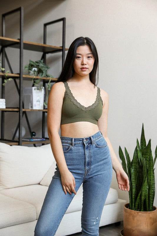 Lace Trim Padded Bralette - Shop Style & More | Fresh Looks, Everyday Deals & Free Shipping